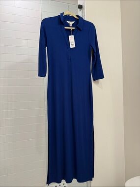 Lilly Pulitzer Navy Blue Collared Maxi Dress